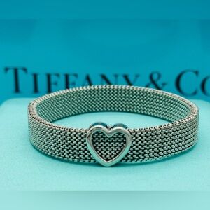 Tiffany & Co Stainless Steel Mesh Heart Bracelet